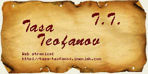 Tasa Teofanov vizit kartica